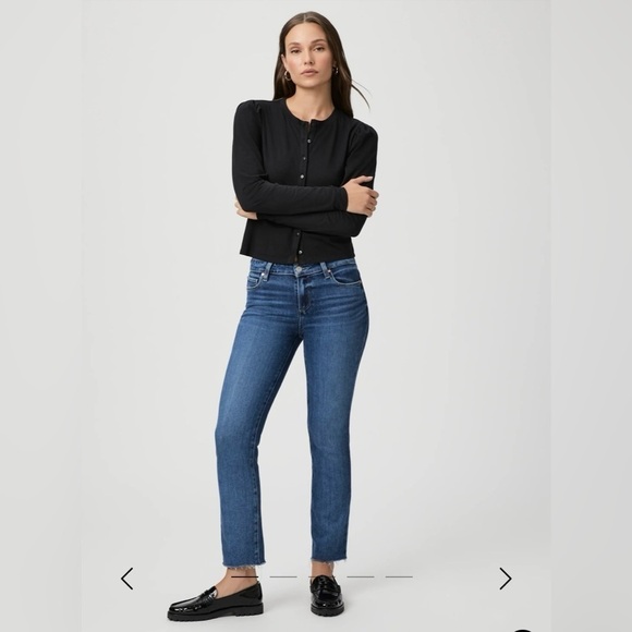 NEW w/TAGS PAIGE Amber Mid Rise Straight Ankle Jeans Women's Size 33 - Picture 1 of 12